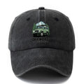 A Unisex Fashionable and Versatile Printed Off-road Vehicle Baseball Cap, Featuring a Classic Vintage Washed Outdoor Lightweight Curved Brim. This Trucker Baseball Cap Is Suitable for Casual Occasions Such as Outdoor Vacations, Travel, and Camping.