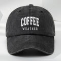 Men's Retro Baseball Cap with Coffee Bean Lettering & Logo Print - Adjustable Sun Hat, Breathable Outdoor Casual Cap for Sports, Daily Wear - Black, Comfortable & Versatile for All Beige Types (Hand Washable)
