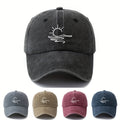 One Size Fits Most Washed Printing Sun Pattern Baseball Cap, Fashionable Curved Brim Hat, Suitable for Outdoor Vacation Travel Camping Leisure Occasions, Truck Driver Baseball Cap