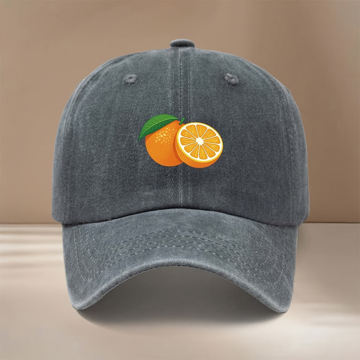 This Is a Baseball Cap with a Fresh Orange Slice Print Pattern. It's a Trendy, , Adjustable-size Curved-brim Hat Suitable for Both Men and Women. The Lightweight and Comfortable Snapback Cap Is Perfect for Outdoor Sports, Dinners, Camping, and Other