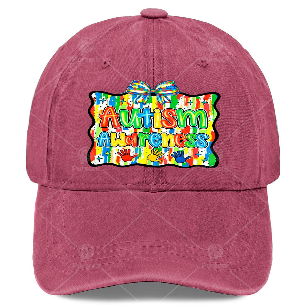 Fashionable Baseball Cap, Unisex, Featuring a Bright Patchwork Design to Promote Autism Awareness