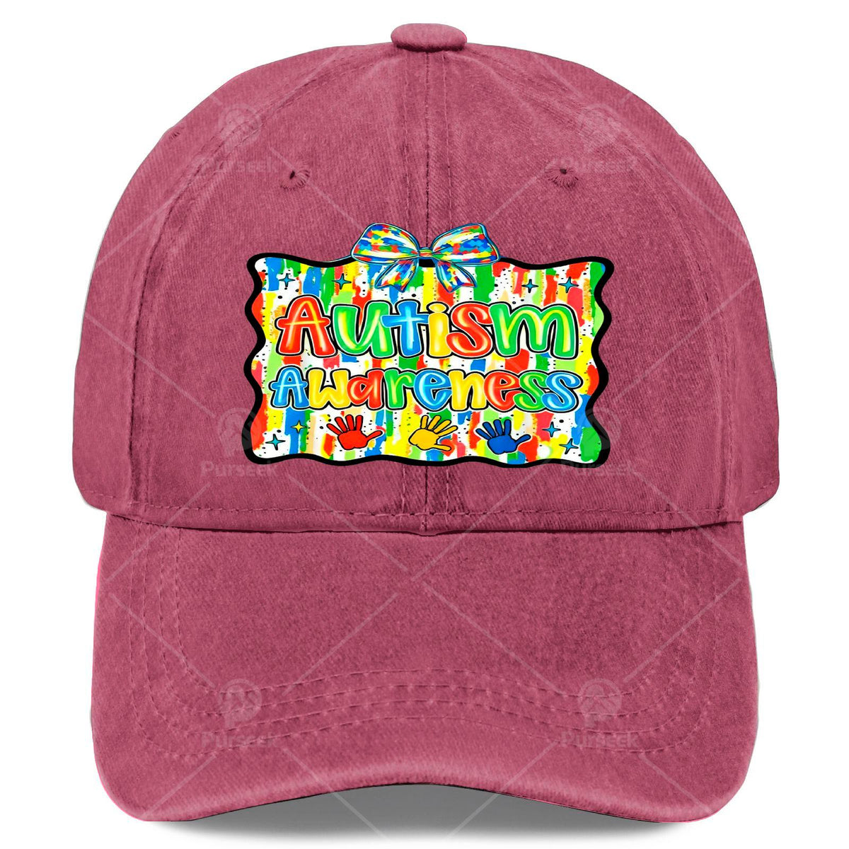 Fashionable Baseball Cap, Unisex, Featuring a Bright Patchwork Design to Promote Autism Awareness