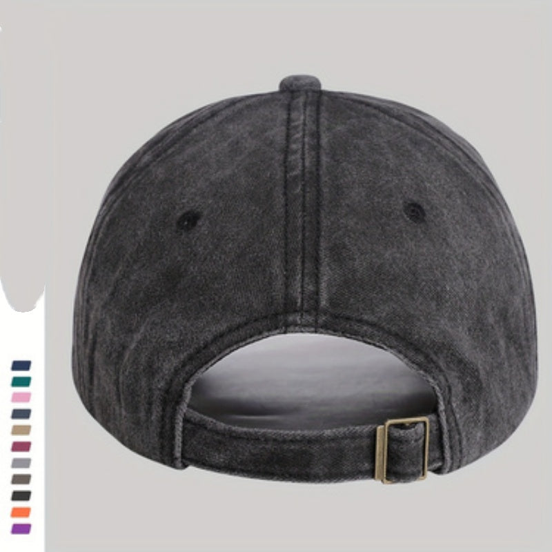 Washed Distressed Printed Baseball Cap Adult Cartoon Cherry Print Washed Distressed Soft Top Baseball Cap Unisex All-Match Outdoor Sun Hat