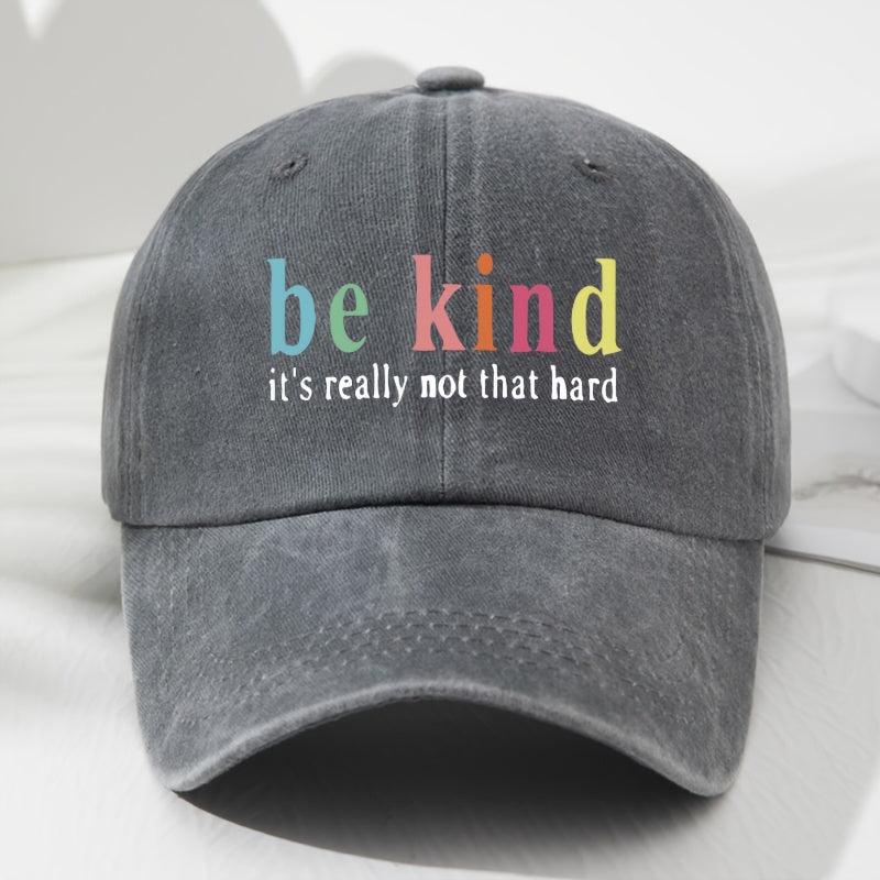 Lightweight And Comfortable Unisex Retro Baseball Cap Featuring a 'Be Kind' Print, Designed for And Breathability, Perfect for Outdoor Activities Like Fishing, Camping, And Hiking, with a Classic Wild Style