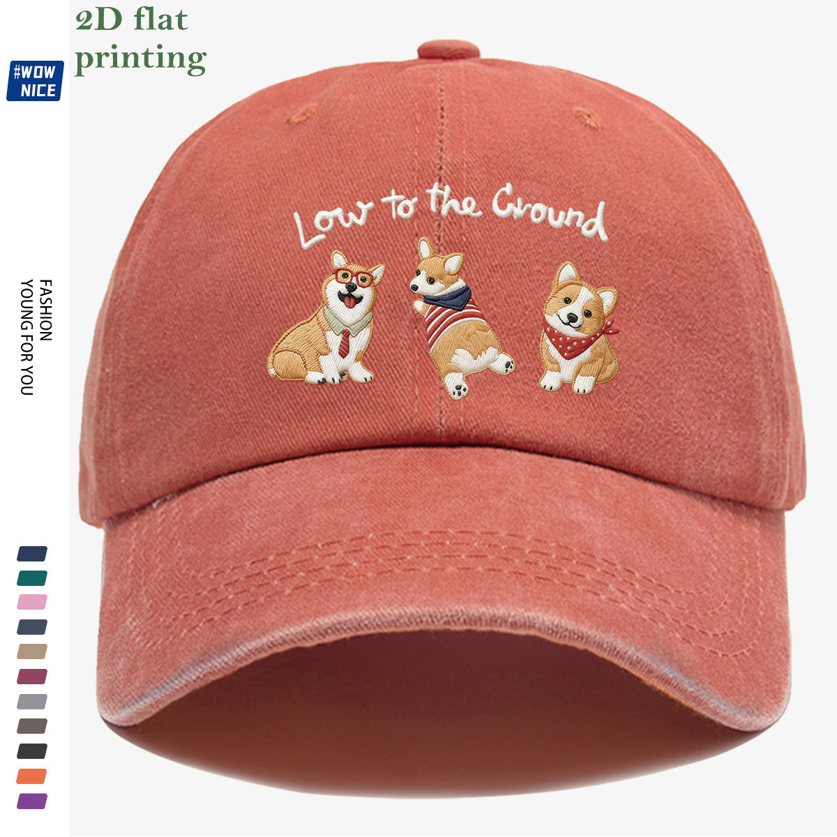 1pc Corgi Printed Baseball Cap, Animal Series Cute Pet Pattern, Fashion Slimming Headwear, Casual Outing Versatile Accessory, Unisex Adjustable Hat, Suitable for Shopping, Travel, Parties, Dates, Commuting, Vacation, Outdoor Activities