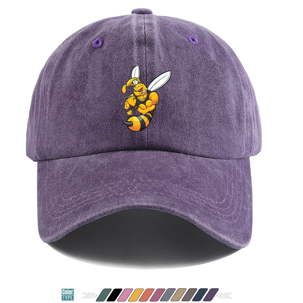 1pc Muscle Bee Cartoon Print Baseball Cap, Trendy Individual Sun Hat, Fashionable Street Hip-Hop Style Unisex Adjustable Duckbill Cap, Essential for Outings, Outdoor Camping Sun Hat, Sports Fitness Trendy Hat, Bestie Couple Matching Hat