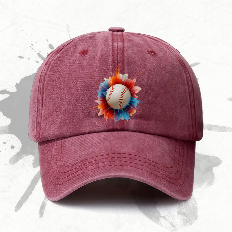 1P 1pc, Adjustable Baseball Cap with "baseball Print," Lightweight Printed Women's Hat, "athletic Style" Men's Trendy Cap, an Ideal Gift for Weddings, Parties, and Birthdays, Fashionable and Versatile, Comfortable and Breathable