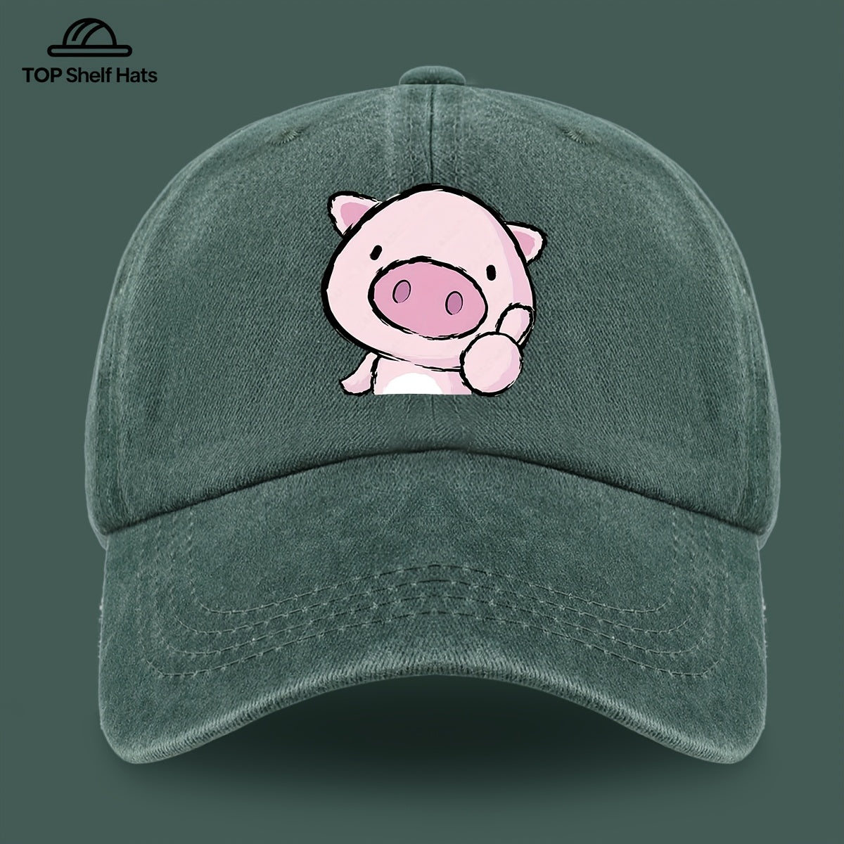 1pc Cute and Playful Piglet Pattern Printed Baseball Cap, Lightweight, Comfortable, and Breathable, Adjustable Size, An Excellent Valentine's Day Gift for Your Partner, Unisex Outdoor Casual Wear Accessory, Mom and Dad's Beach Vacation Leisure Sun