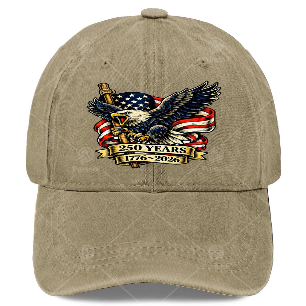 Vintage Patriotic Eagle and Flag 250 Years 17762026 Baseball Hat Unisex