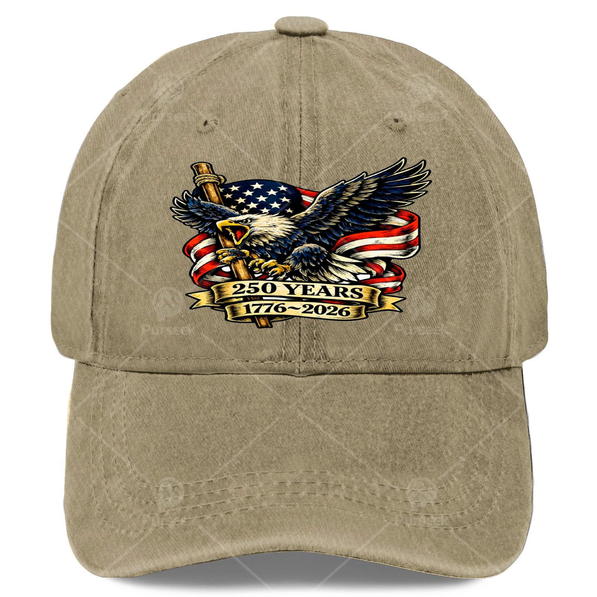 Vintage Patriotic Eagle and Flag 250 Years 17762026 Baseball Hat Unisex