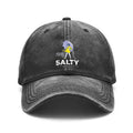 1pc Retro Distressed Unisex Baseball Hats, Salty Girl Featuring an Umbrella And Raindrop Graphic, Adjustable Fit, Ideal for Outdoor Events And Everyday Use, Perfect Gifts for Both Men And Women, Friends