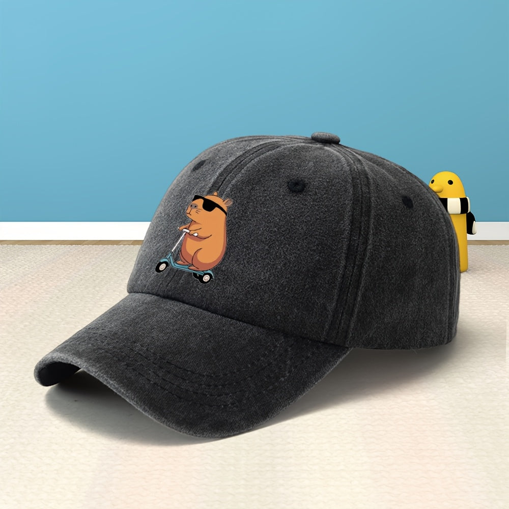 Unisex Printed Baseball Cap Men Women Classic Washed Distressed Vintage Duckbill Hat Outdoor Casual Sports Streetwear Vacation Hat Individual Street Rock Rap Hip-Hop Cap Soft Comfortable Sweat-Absorbing Adjustable Hat