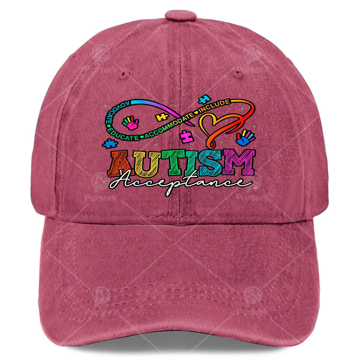Neurodiversity Autism Awareness Rainbow Infinity Symbol Baseball Hat Unisex