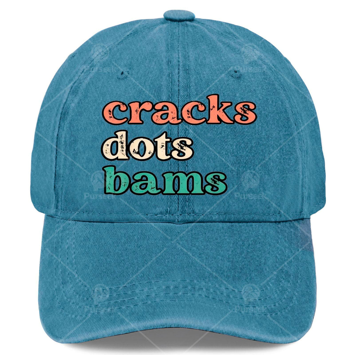 Cracks Dots Bams Mahjong Tile  Distressed Mahjong Play Baseball Hat