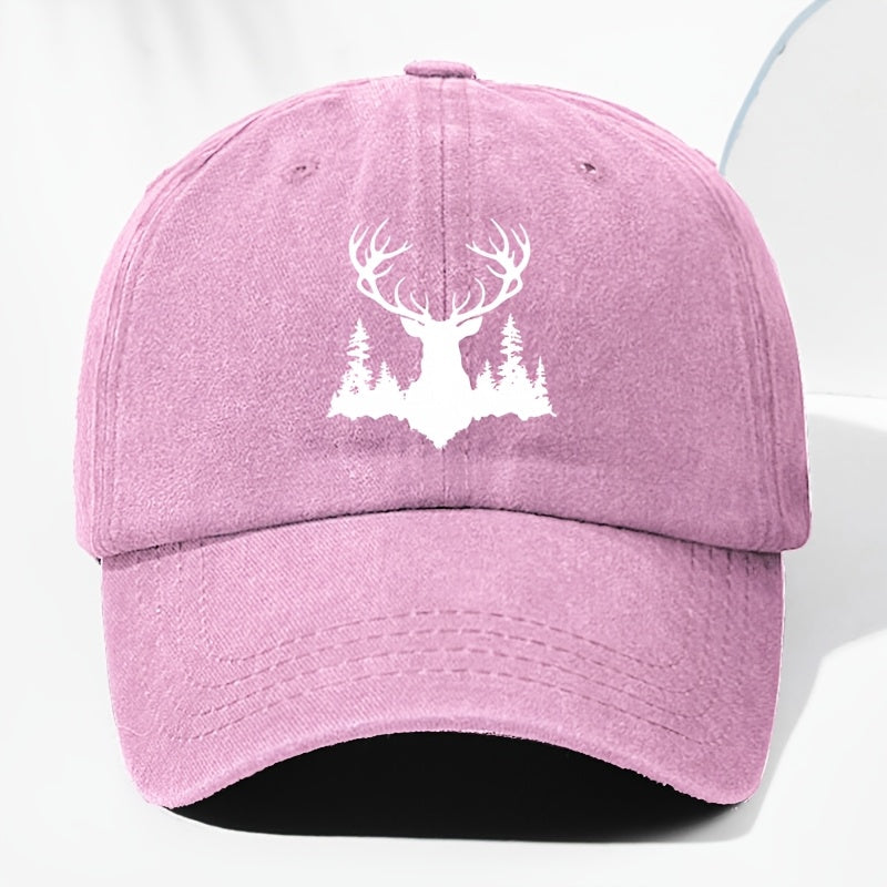 Unisex Animal Print Washed Vintage Baseball Cap, Fashionable Sun Outdoor Hat for Men and Women, Adjustable Trucker Hat Suitable for All Seasons and Daily Wear