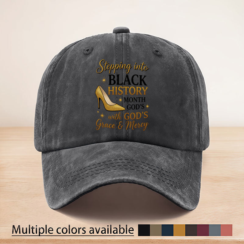 Casual Style Black History Month God's Grace and Mercy Printed Baseball Cap, Adjustable Strap, June 16th Memorial Day Baseball Cap, Suitable for All Seasons, Lightweight and Breathable, Sun, Essential for Outdoor Sports, Fishing, Picnics,
