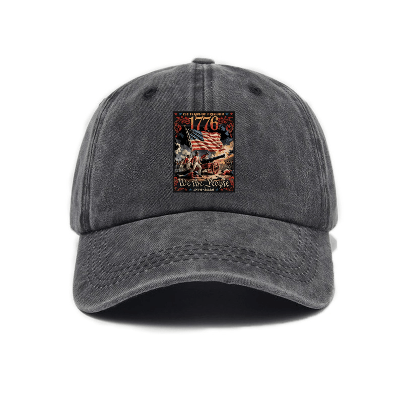 1776 American Elements Print Baseball Cap | Fashionable, Unisex, Casual Outdoor, Adjustable Buckle Closure, Hand Washable