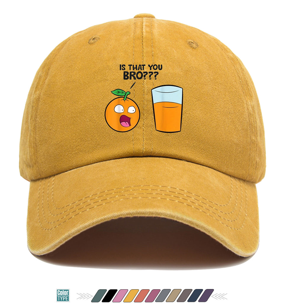 1pc Fun Surprised Orange Face & Juice Cup Print Baseball Cap - Adjustable Duckbill Sun Hat Suitable for Men & Women, Breathable Outdoor Cap for Parties, Travel, Gifts, Casual Wear with Surprised Face, Comfortable for Daily Use