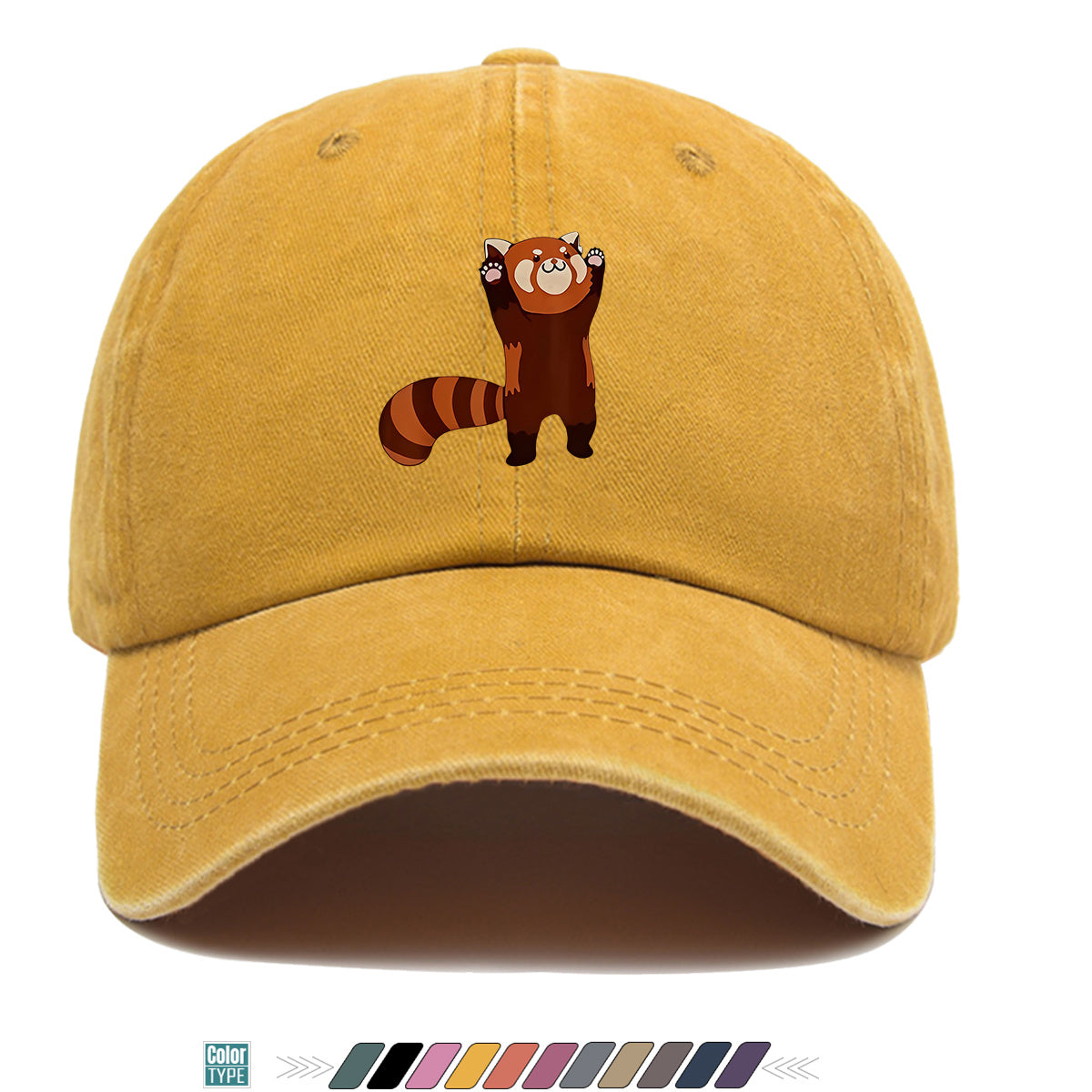 1pc Cartoon Red Panda Printed Baseball Cap, Cute Animal Pattern Sun Hat, Adorable Age-Reducing Fashion Hat, Unisex Adjustable Duckbill Cap, Couple Outing Hat, Casual Leisure Hat, Outdoor Play Sun Hat, Picnic Photography Hat, Bestie Matching Hat
