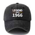A Unisex Fashionable and Versatile Printed "LEGEND SINCE 1966" Baseball Cap, Featuring a Classic Vintage Washed Lightweight Curved Brim. Suitable for Outdoor Vacations, Travel, Camping, and Other Casual Occasions. Also Ideal as a Hip-hop Cap