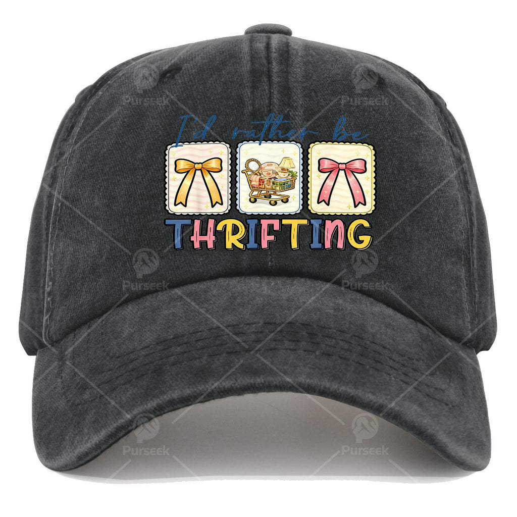Thrifting Lover Vintage Coquette Bow Id Rather Be Thrifting Baseball Hat