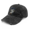 Men's Sardine-Themed Trucker Hat - Distressed Wash Baseball Cap with Sardine Print, Elastic Strap & Machine Washable Suitable for Casual Wear, Fishing Trips, Outdoor Activities, Nautical Cap for Sardine Lovers