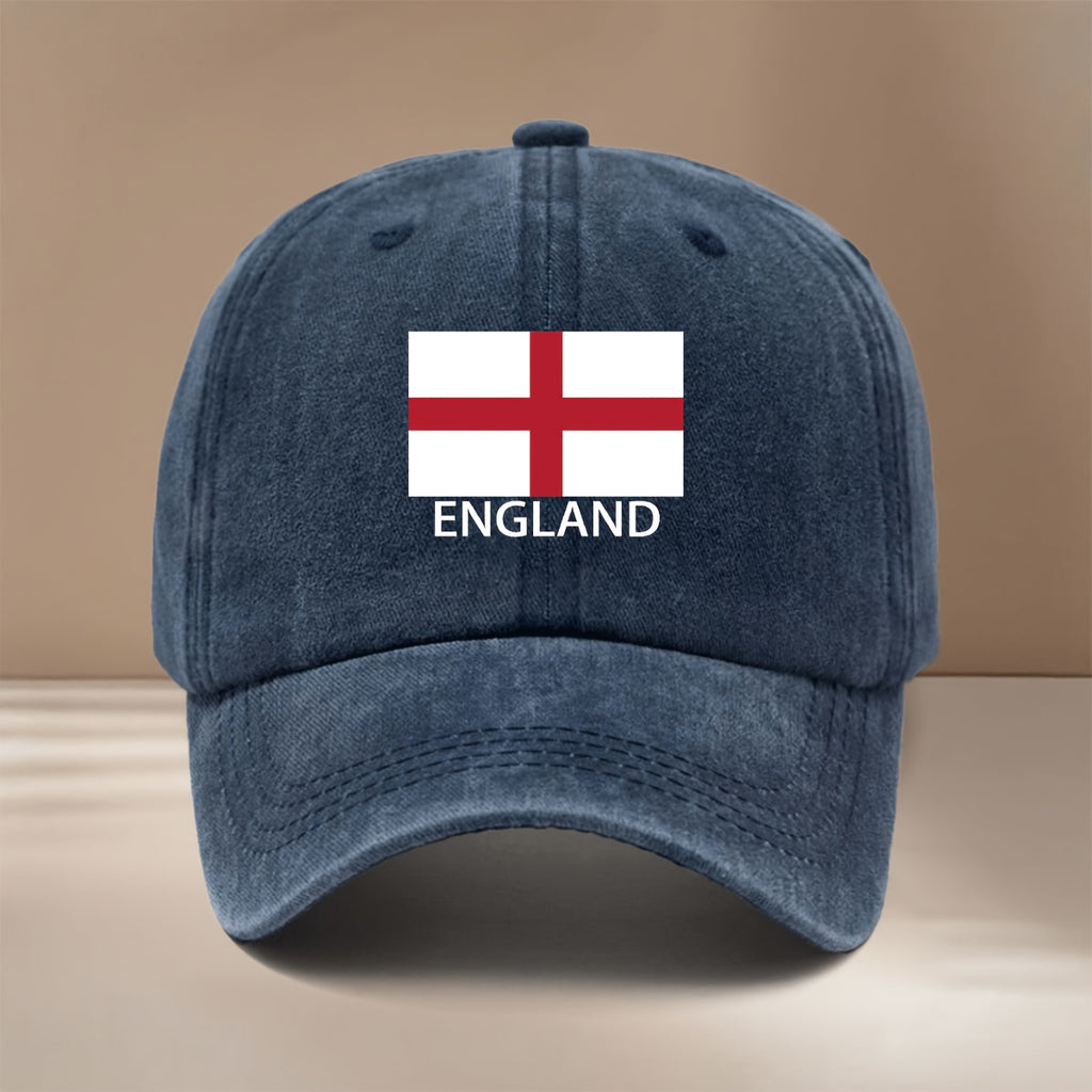 ENGLAND Letter Flag Printed Pattern Baseball Cap All Seasons Duckbill Cap Trendy Textured Casual Hat Comfortable Lightweight Hip-Hop Cap Unisex 6-Panel Cap Adjustable Size Easy Fashion Style Versatile Sports Event Support Vacation Travel Gathering C