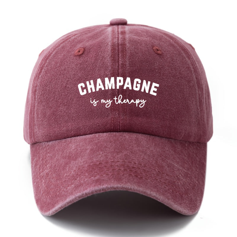 Unisex Fashion Versatile Printed Letter CHAMPAGNE Baseball Cap Classic Retro Washed Outdoor Lightweight Curved Brim Hat Trucker Baseball Cap Suitable for Outdoor Vacation Travel Camping and Other Casual Occasions