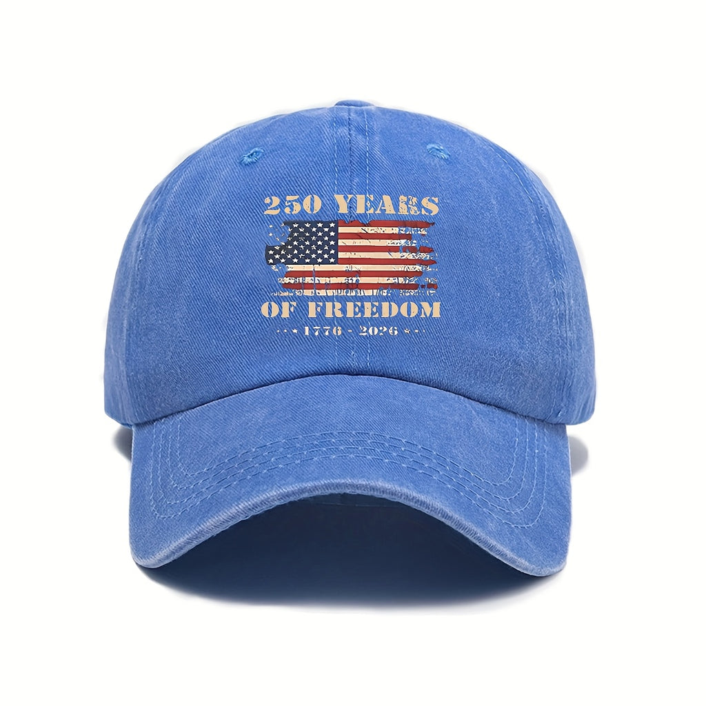 Distressed Print Baseball Cap, Unisex Autumn Winter Casual Sports Snapback Hat