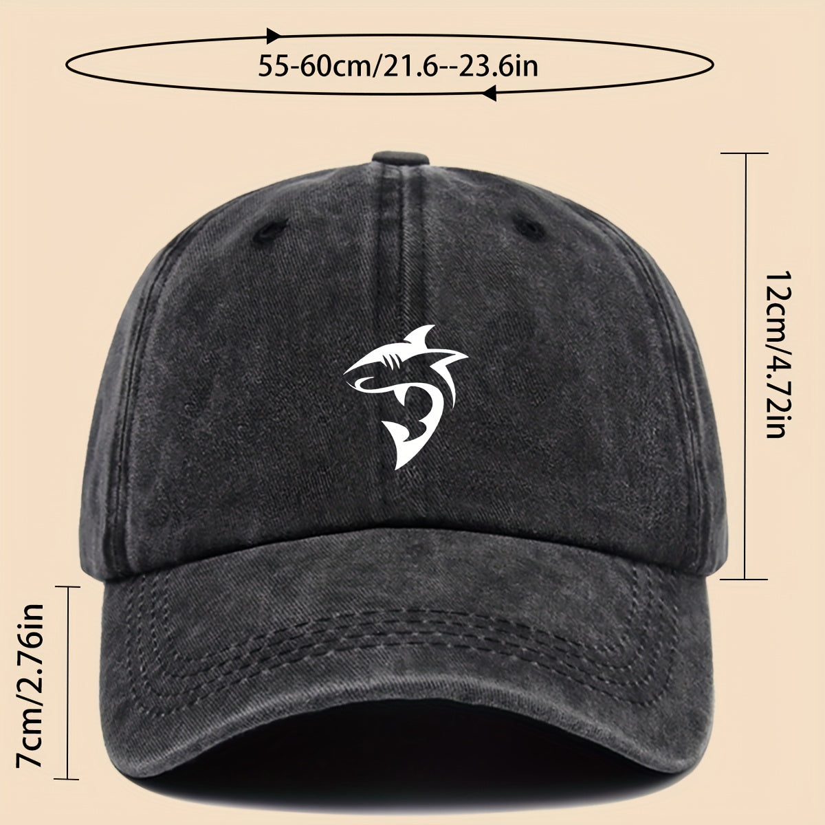 1 Unisex Ocean-themed Baseball Cap with White Shark Print- Breathable and Adjustable Dad Hat, Suitable for Skateboarding, Hiking, and Fishing| Fashionable Outdoor Accessories for Couples, Perfect Gift for Birthdays, Christmas, Halloween, Thanksgiving
