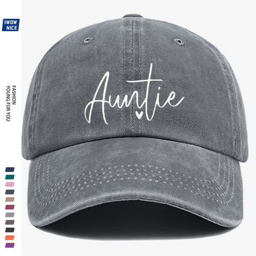 1pc "Auntie" Handwritten Heart Print Baseball Cap, Comfortable And Breathable, Fashionable And Easy, Unisex, Adjustable Size, Casual Street Style, Suitable for Daily Outings, Shopping, Dates, Coffee Meetups, Travel, Girlfriend Gatherings