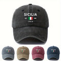 MAKEFGE Unisex SICILIA EST.1946 ITALIA Truck Baseball Cap- Italian Flag Color Design, Adjustable Snapback, 5pcs Breathable Fabric, Casual Outdoor Travel Camping Hat, Suitable for Men and Women, Fashionable and Durable Headwear, Casual Style,  Travel