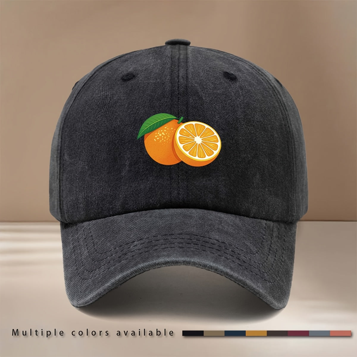 This Is a Baseball Cap with a Fresh Orange Slice Print Pattern. It's a Trendy, , Adjustable-size Curved-brim Hat Suitable for Both Men and Women. The Lightweight and Comfortable Snapback Cap Is Perfect for Outdoor Sports, Dinners, Camping, and Other