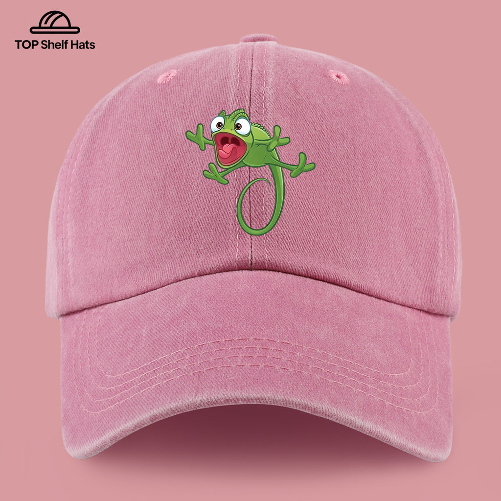1pc Fun Cartoon Chameleon Pattern Printed Baseball Cap, Lightweight, Comfortable, and Breathable, Adjustable Size, An Excellent Valentine's Day Gift for Your Partner, Unisex Outdoor Wear and Casual Apparel Accessory, Mom and Dad's Beach Vacation