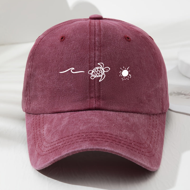 New Summer Trendy Unisex Sun Hats Featuring Wave And Turtle Prints, Designed for Sun Protection, Breathable Comfort, And Adjustable for Outdoor Sports And Leisure Activities
