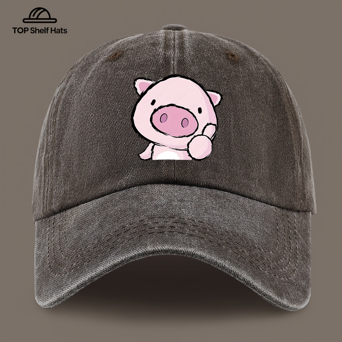 1pc Cute and Playful Piglet Pattern Printed Baseball Cap, Lightweight, Comfortable, and Breathable, Adjustable Size, An Excellent Valentine's Day Gift for Your Partner, Unisex Outdoor Casual Wear Accessory, Mom and Dad's Beach Vacation Leisure Sun