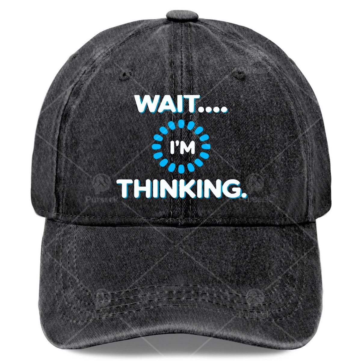 WAIT IM THINKING Baseball Cap Unisex Washed Vintage Soft Top Cap