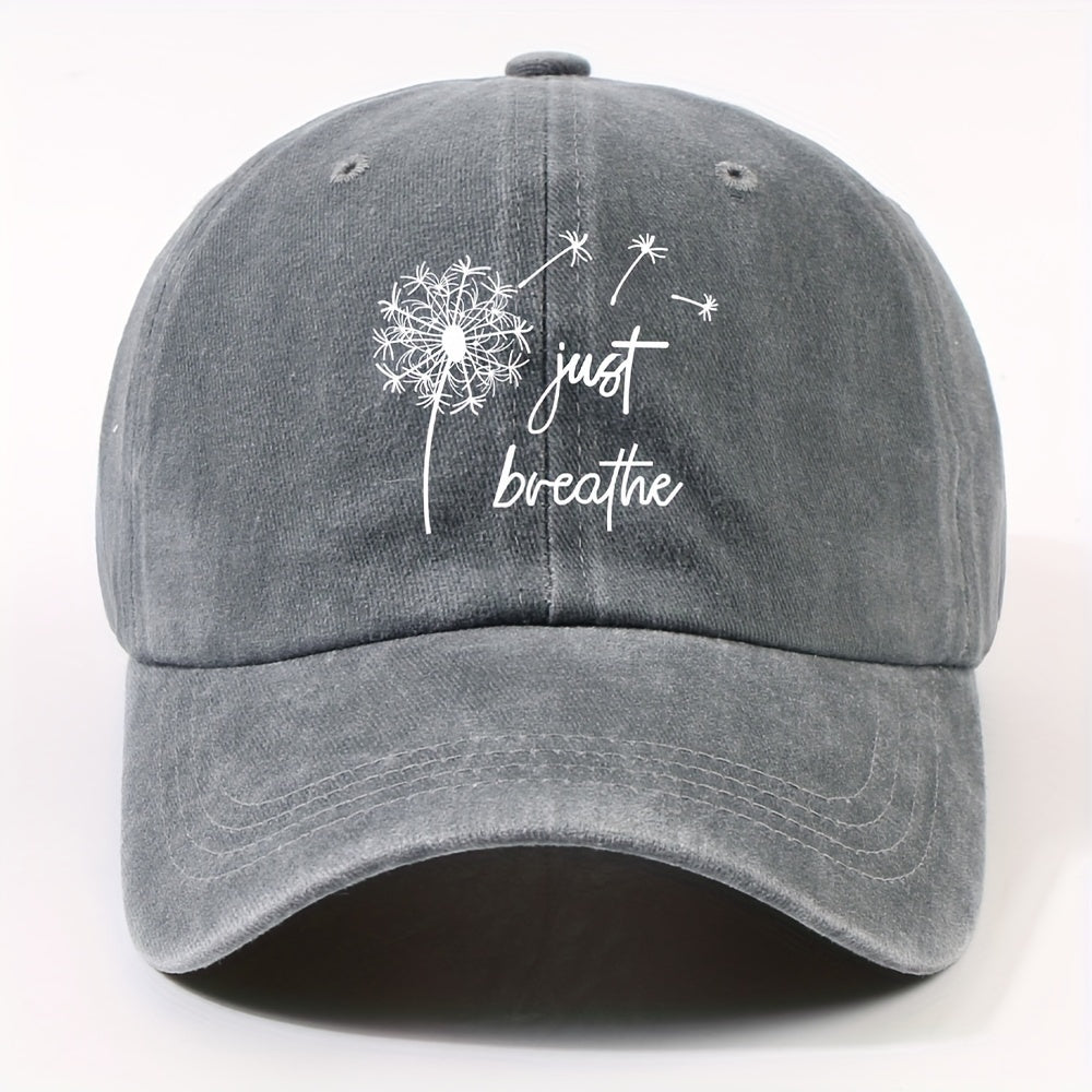 Unisex Retro Dandelion Print Baseball Cap with Curved Brim - Adjustable Dad Hat Suitable for Cycling, Outdoor & Casual Wear - Lightweight All-Season Round Cap (Metal Closure)