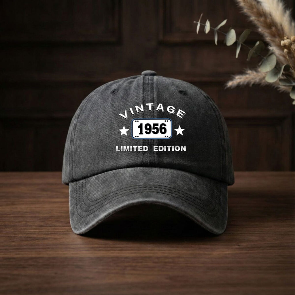 Vintage 1956 Lid Edition Design, Celebrating an Aesthetic And Its Timeless Appeal. American Retro Washed Distressed Printed Baseball Cap for Men And Women, Spring And Autumn Outdoor Sun Hat, Personalized Trendy Hip-Hop Duckbill Cap