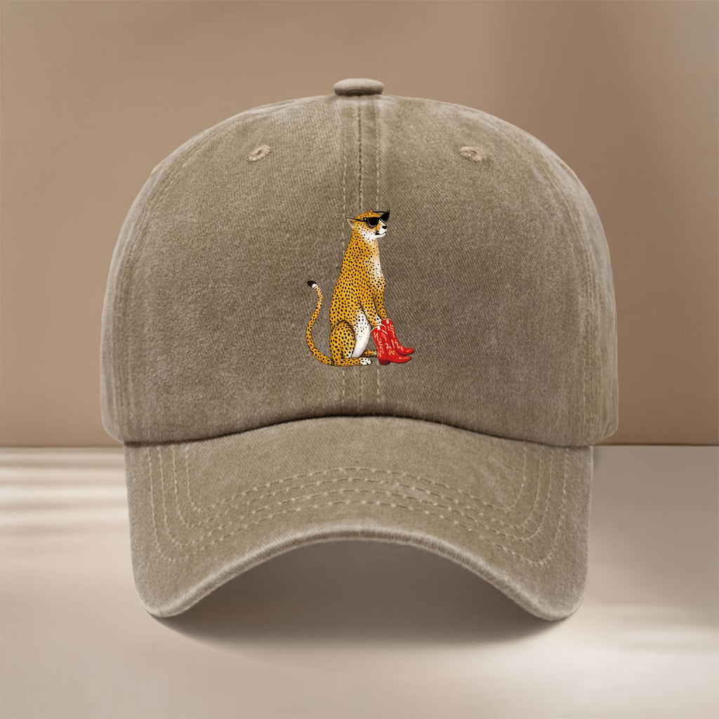 This Is a Stylish And Comfortable Baseball Cap Featuring a Red High-Heeled Leopard Design. It'S Adjustable in Size, Suitable for Both Men And Women, Perfect for Truck Drivers. Ideal for Outdoor Sports, Gatherings, And Camping