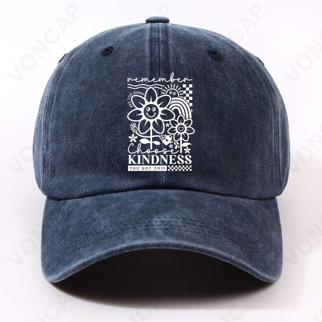 Men' & Women' Vintage Washed with Chest Floral Graffiti Print - Unisex Front Positioning, Machine Washable Hat Suitable for Home, Commuting, Campus, Sports, Parties, Casual Wear - Trendy Gift Choice