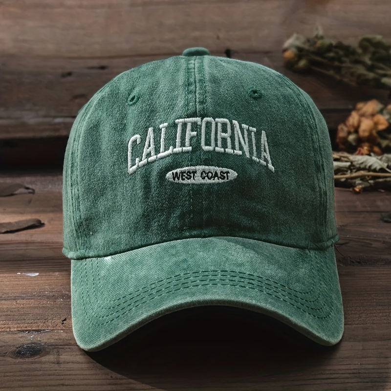 Women's Vintage California West CAL Letter & California Text Baseball Cap - Lightweight Structured Flat Top Hat Suitable for Beach, Casual Outfits, Sports - Non-Stretch CAL Lettering & California West Design