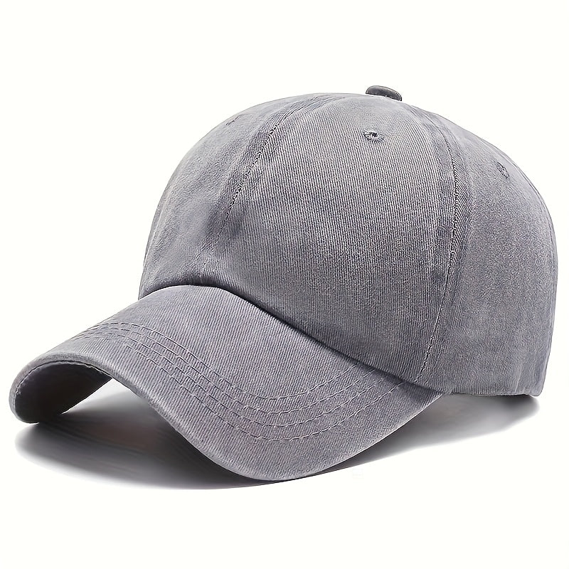 6pcs Vintage Distressed Low-Cut Adjustable Unisex Sports Cap | Baseball Cap, Perfect Birthday Gift, Machine Washable
