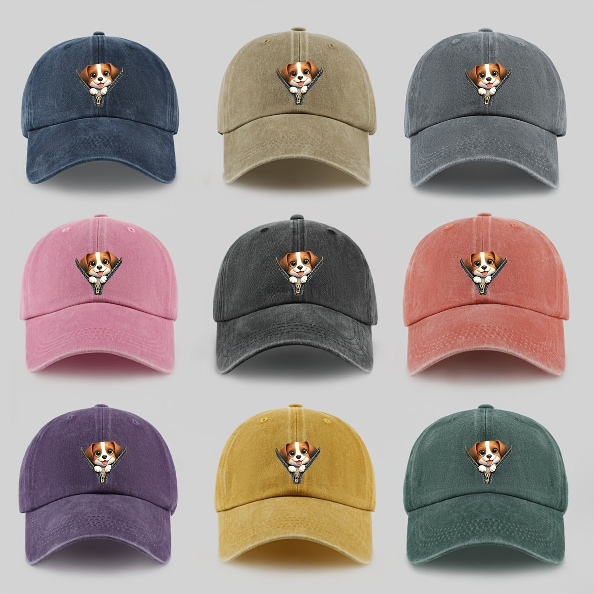 1pc Cute Playful Dog Pattern Design Printed Baseball Cap, Ideal Gift for Dog Lovers, Lightweight Comfortable And Breathable, Adjustable Size, Black PAPA Truck Driver Retro Dad Hat, Mom'S Beach Vacation Sun Hat, Youth Couple Outdoor Skate Cap
