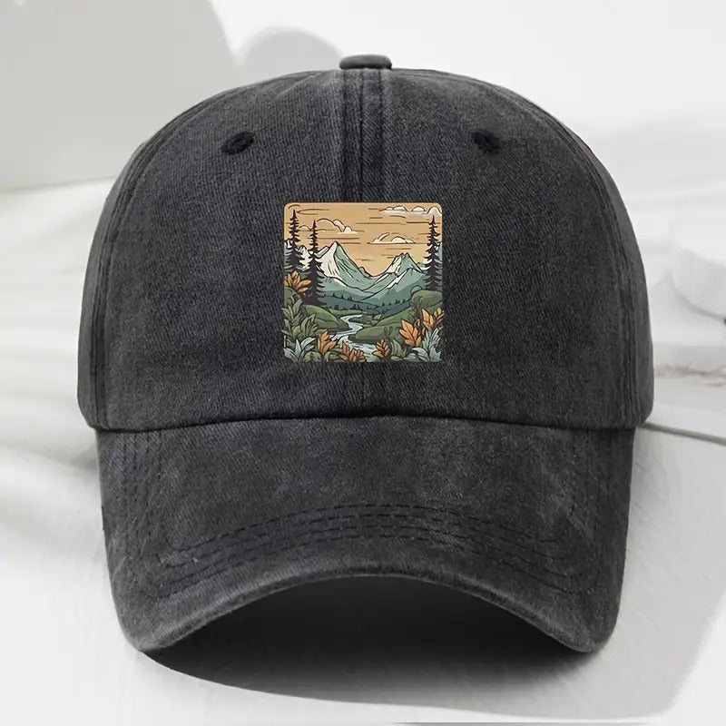 Unisex Retro Soft Top Baseball Cap with Metal Buckle - Adjustable Lightweight Outdoor Hat Suitable for Men & Women, - Hiking, Fishing, Camping, Casual Wear - Cap with Icon