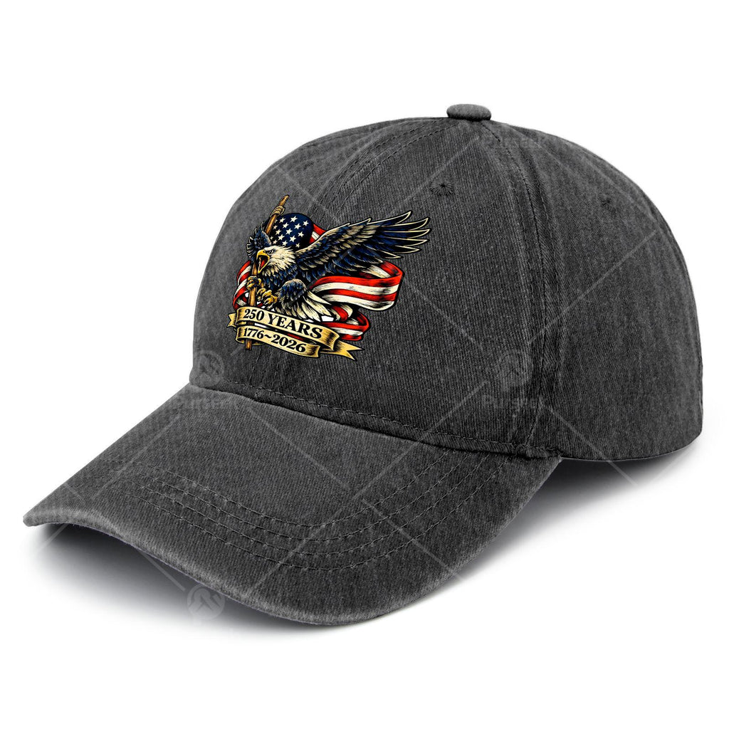 Vintage Patriotic Eagle and Flag 250 Years 17762026 Baseball Hat Unisex
