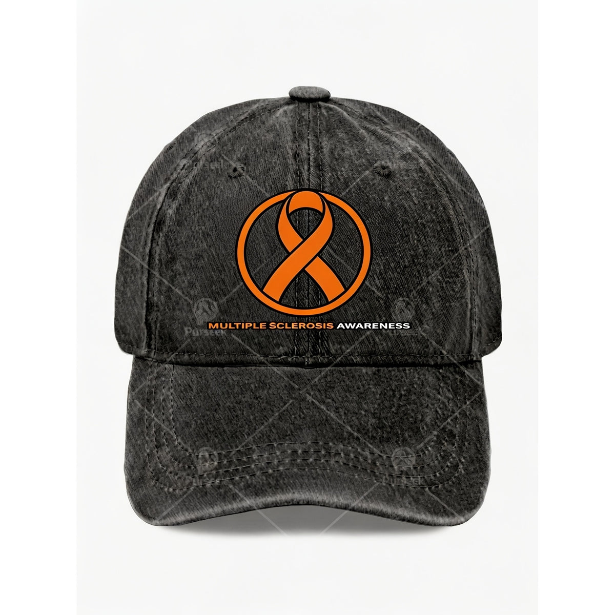 Orange Ribbon Multiple Sclerosis Awareness Hat for Men Women Vintage Baseball Cap Casual Streetwear Gift