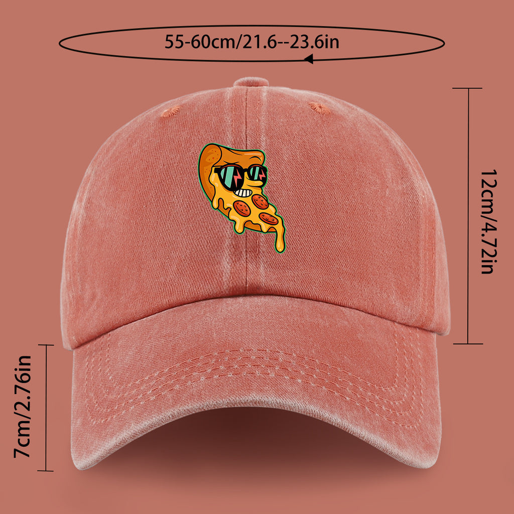 1pc Funny Pizza Slice Print Baseball Cap - Adjustable Vintage PAPA Trucker Dad Hat Suitable for &, Lightweight Breathable for Outdoor, Beach, Skateboarding, Casual Wear - Pizza-Themed, Parties, Daily Fashion Accessory
