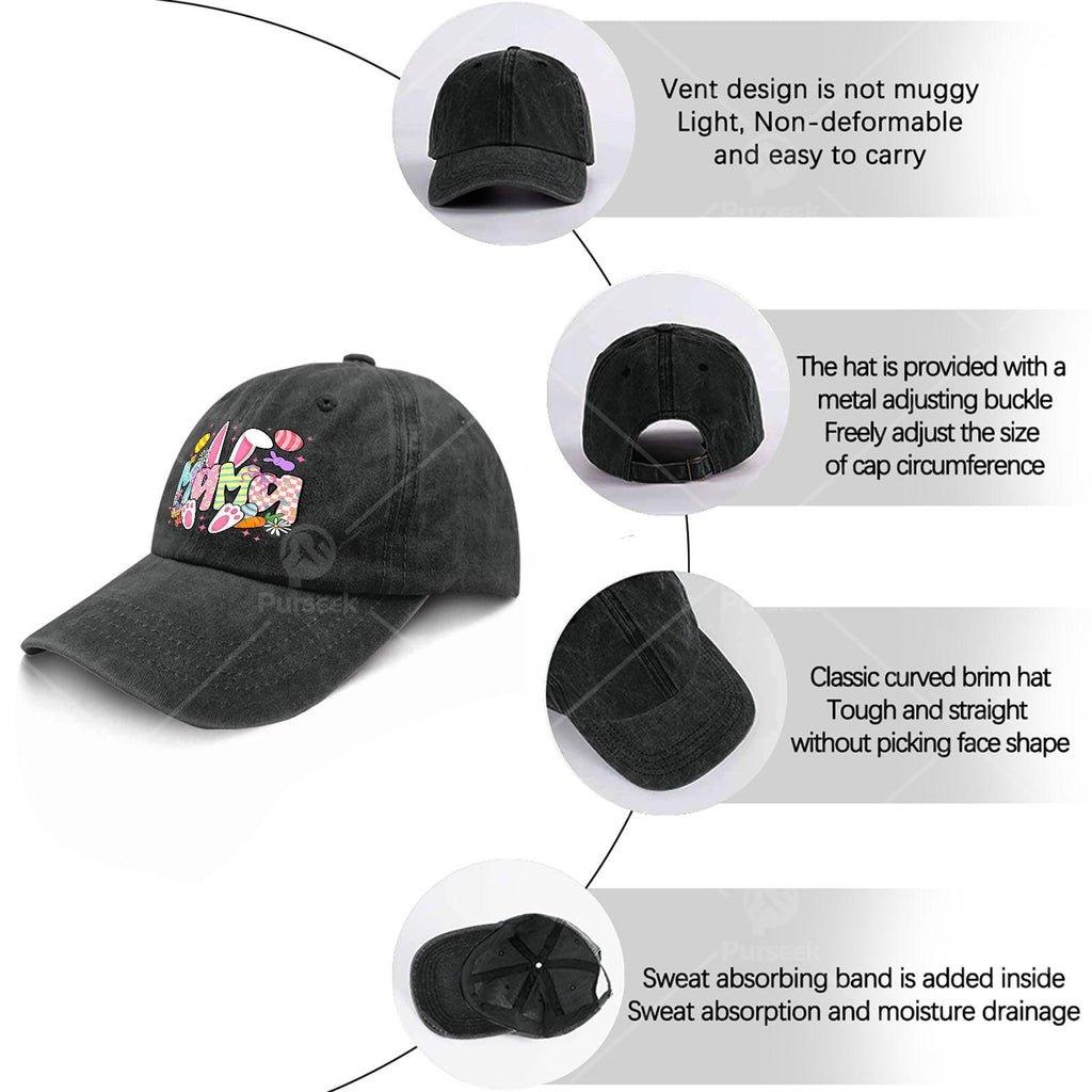 Easter Mama Bunny Ears Coquette Bow Easter Rabbit Baseball Hat Unisex Trendy