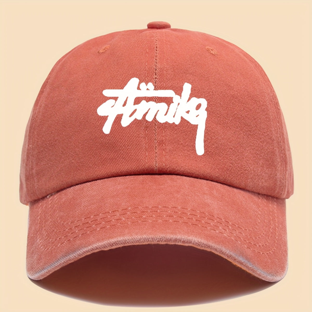 1pc AMIKE Printed Urban Cool Baseball Cap - Unisex Adjustable Washed Skate Cap for Outdoor Adventures, Breathable Fashion Unisex Design, Perfect for Hiking, Fishing, Dating - Ideal Gift for Teens, Couples, and Families for Birthdays/Holidays
